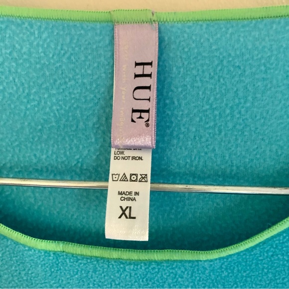 NWOT HUE Turquoise Fleece Long Sleeve Shirt - Picture 5 of 6